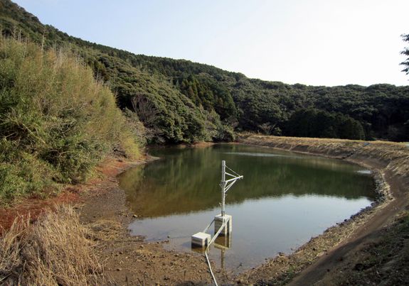 長崎県五島市「永田上ため池」での実証実験の様子